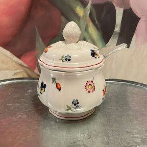 Vintage floral sugar/ jam bowl